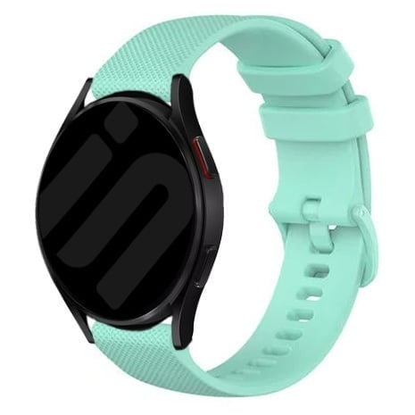 Premium Silicone Strap, aqua, on a watch, 3/4 front view