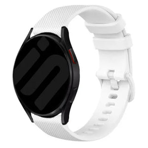 Premium Silicone Strap, white, on a watch, 3/4 front view