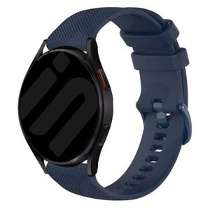 Premium Silicone Strap, dark blue, on a watch, 3/4 front view