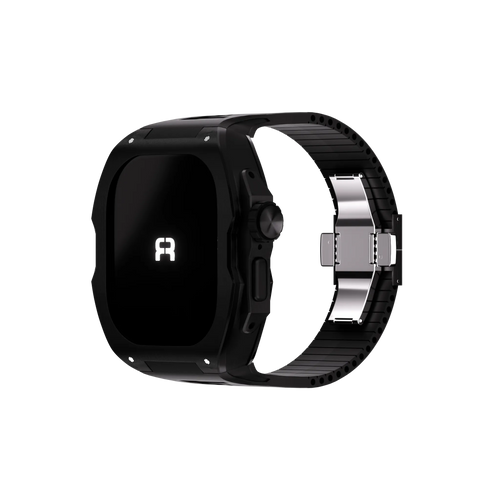 Reqior Apple Watch Ultra Hülle mit integriertem Gummi-Armband (Schwarz)