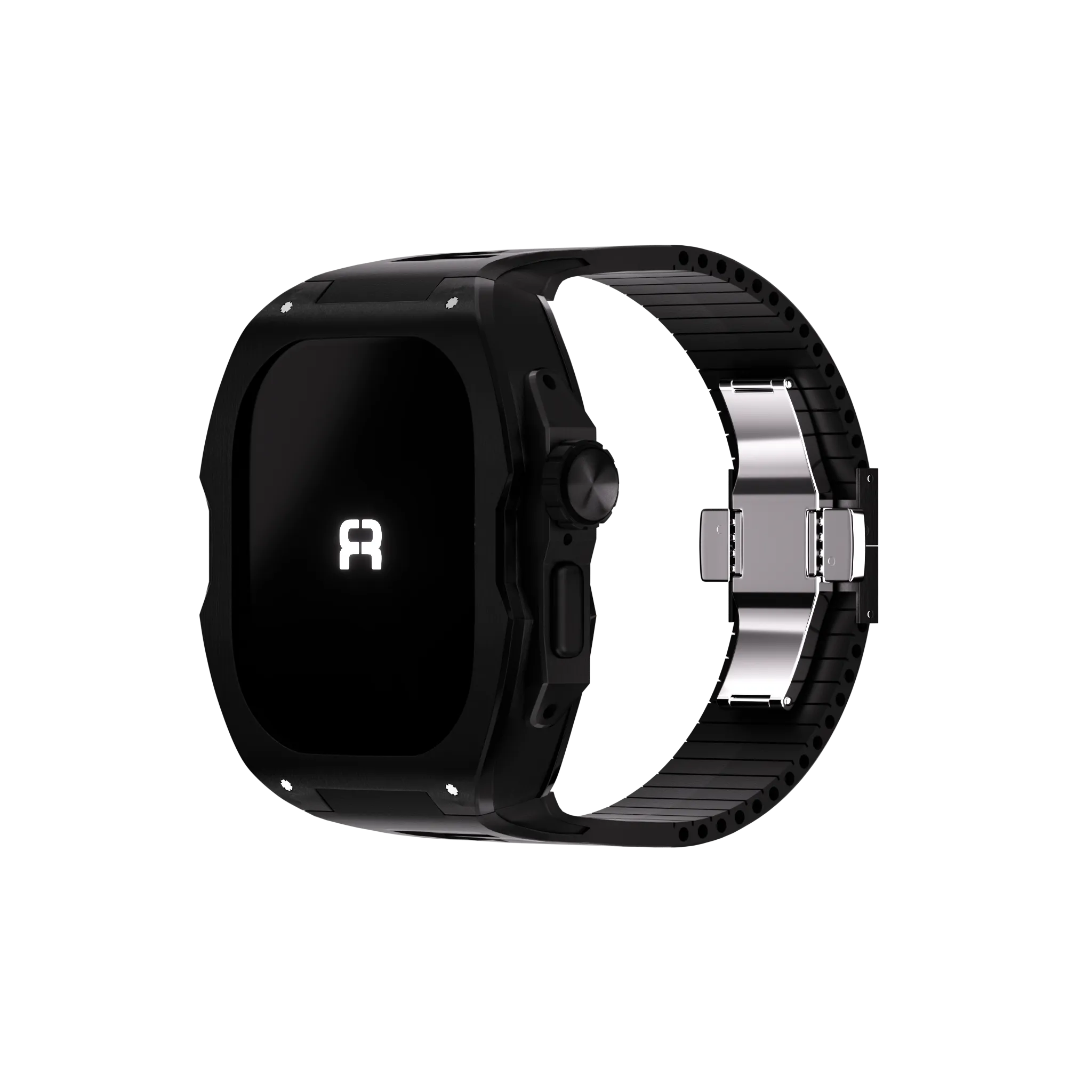 Reqior Apple Watch Ultra Hülle mit integriertem Gummi-Armband (Schwarz)