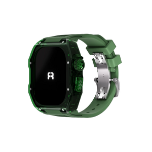 Reqior Apple Watch 45mm Polymer Hülle mit integriertem Gummi-Armband (Grün)