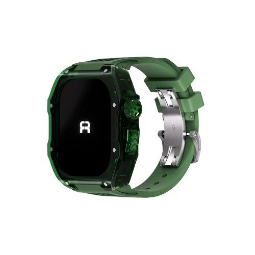 Reqior Apple Watch 45mm Polymer Hülle mit integriertem Gummi-Armband (Grün)