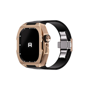 Reqior Apple Watch 45mm Hülle mit integriertem Gummi-Armband (Roségold)