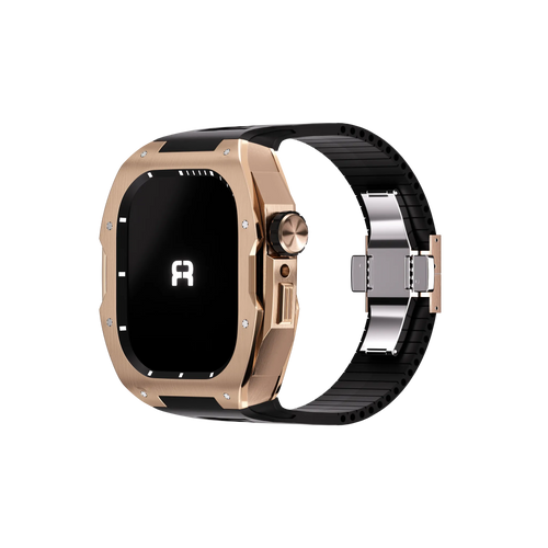 Reqior Apple Watch 45mm Hülle mit integriertem Gummi-Armband (Roségold)