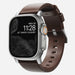 Nomad Modern Apple Watch Lederarmband (Braun/Silber)