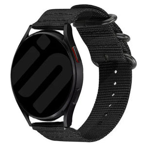 Nylon Buckle Strap, black, on a watch, 3/4 front view
