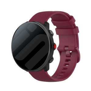 Premium Silicone Strap, on a watch, 3/4 front view