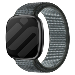 Nylon Strap, grey-green, on a watch, 3/4 front view
