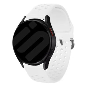 Breathable Silicone Strap, white, on a watch, 3/4 front view