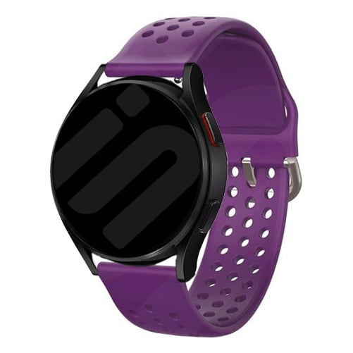 Breathable Silicone Strap, purple, on a watch, 3/4 front view