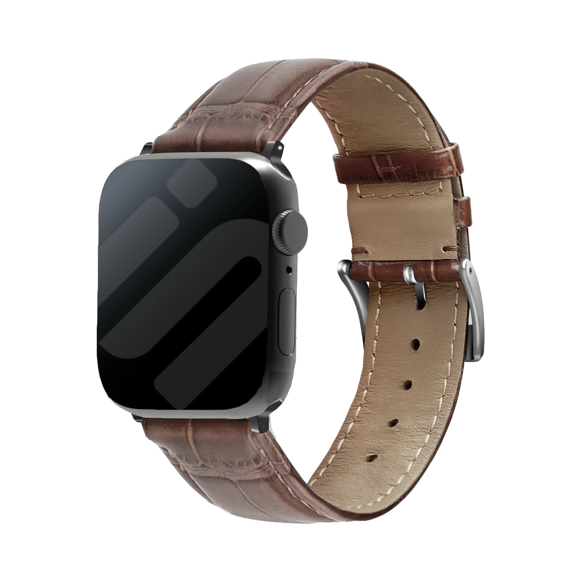 Apple Watch Lederarmband mit Krokoprägung (38/40/41/42mm) (Braun)
