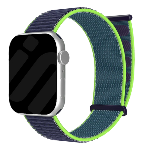 Apple Watch Nylonarmband (Dunkelblau/Lime)