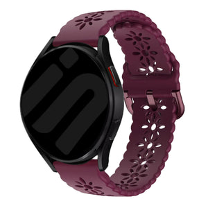 Patterned Silicone Strap, on a watch, 3/4 front view