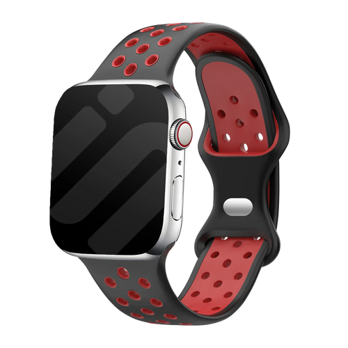 Apple Watch Sportarmband (Schwarz/Rot)