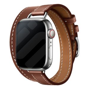 Apple Watch Double Tour Lederarmband (Braun)