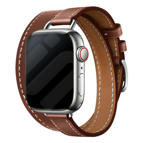 Apple Watch Double Tour Lederarmband (Braun)