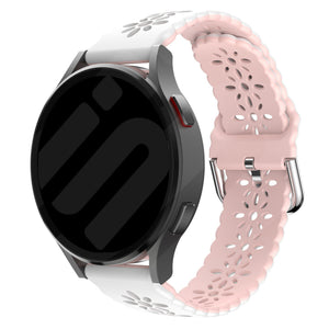 Withings Steel HR - 40mm Gemustertes Silikonarmband (Weiß/Rosa)