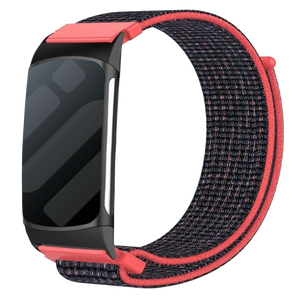 Fitbit Charge 6 Nylonarmband (Koralle/Schwarz)