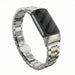 Fitbit Charge 5 Metal Link Strap (Silver/Pink)