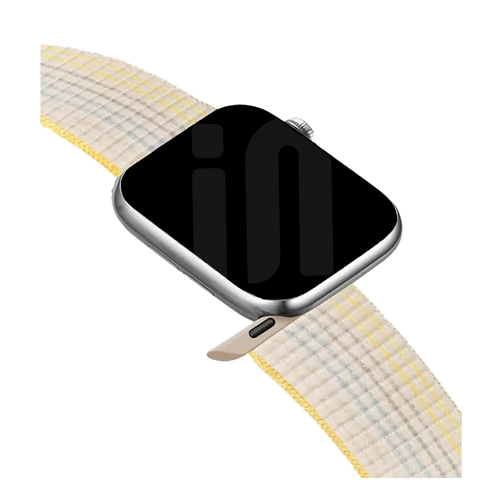 Nylon Loop Strap, starlight mix, on a watch, 3/4 front view