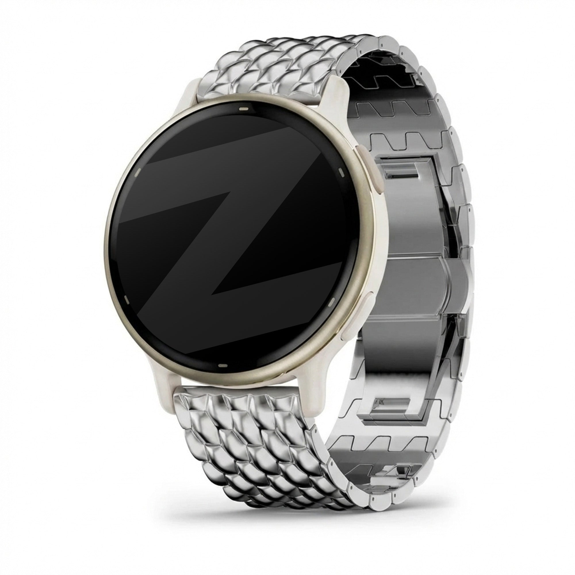 Bandz Garmin Vivoactive 5 Stahlarmband 'Dragon' (Silber)