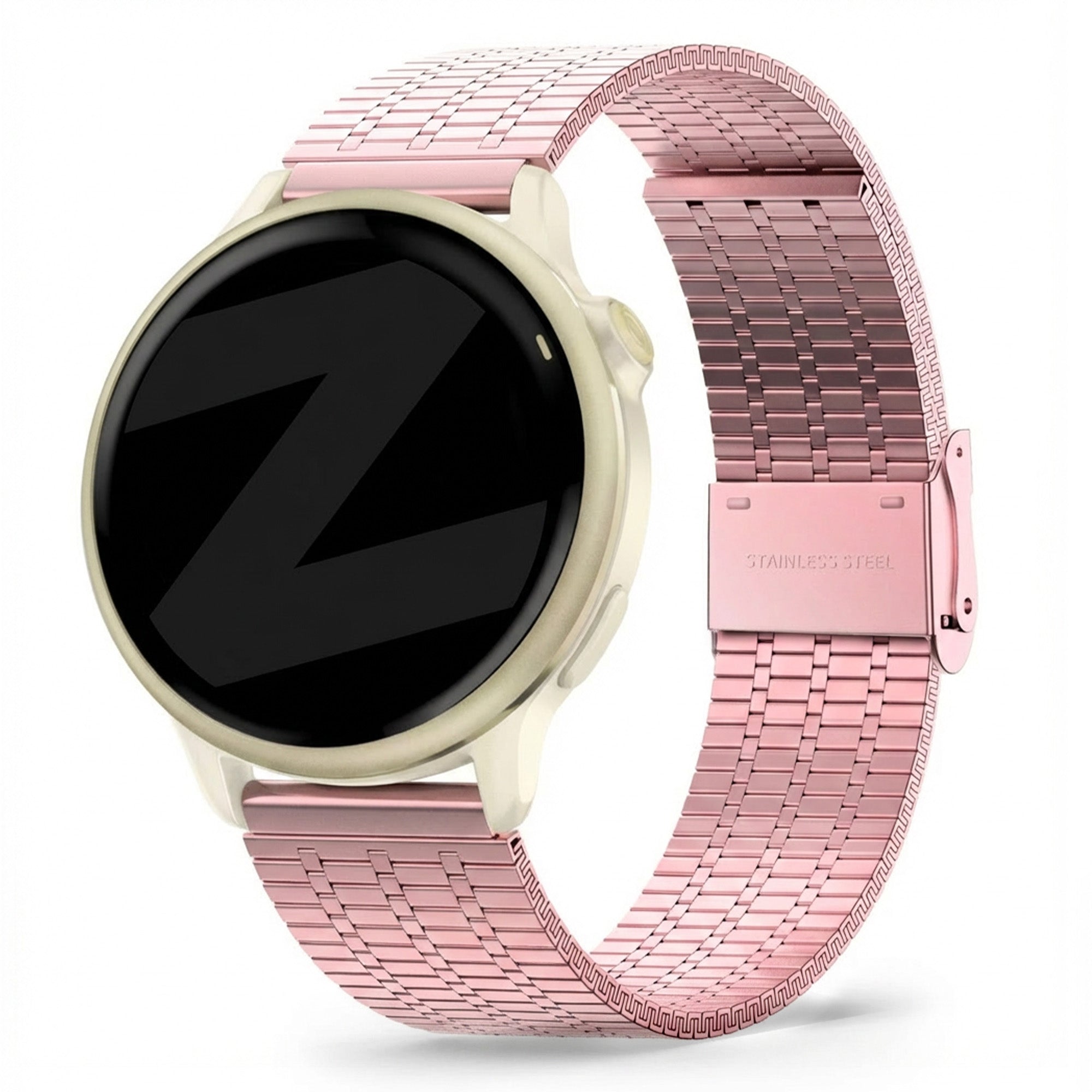 Bandz Garmin Vivoactive 6 Verstellbares Stahlarmband (Rosa)