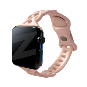 Bandz Apple Watch Silikonarmband 'Braided' (Rosa Sand)