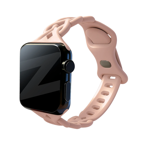 Bandz Apple Watch Silikonarmband 'Braided' (Rosa Sand)