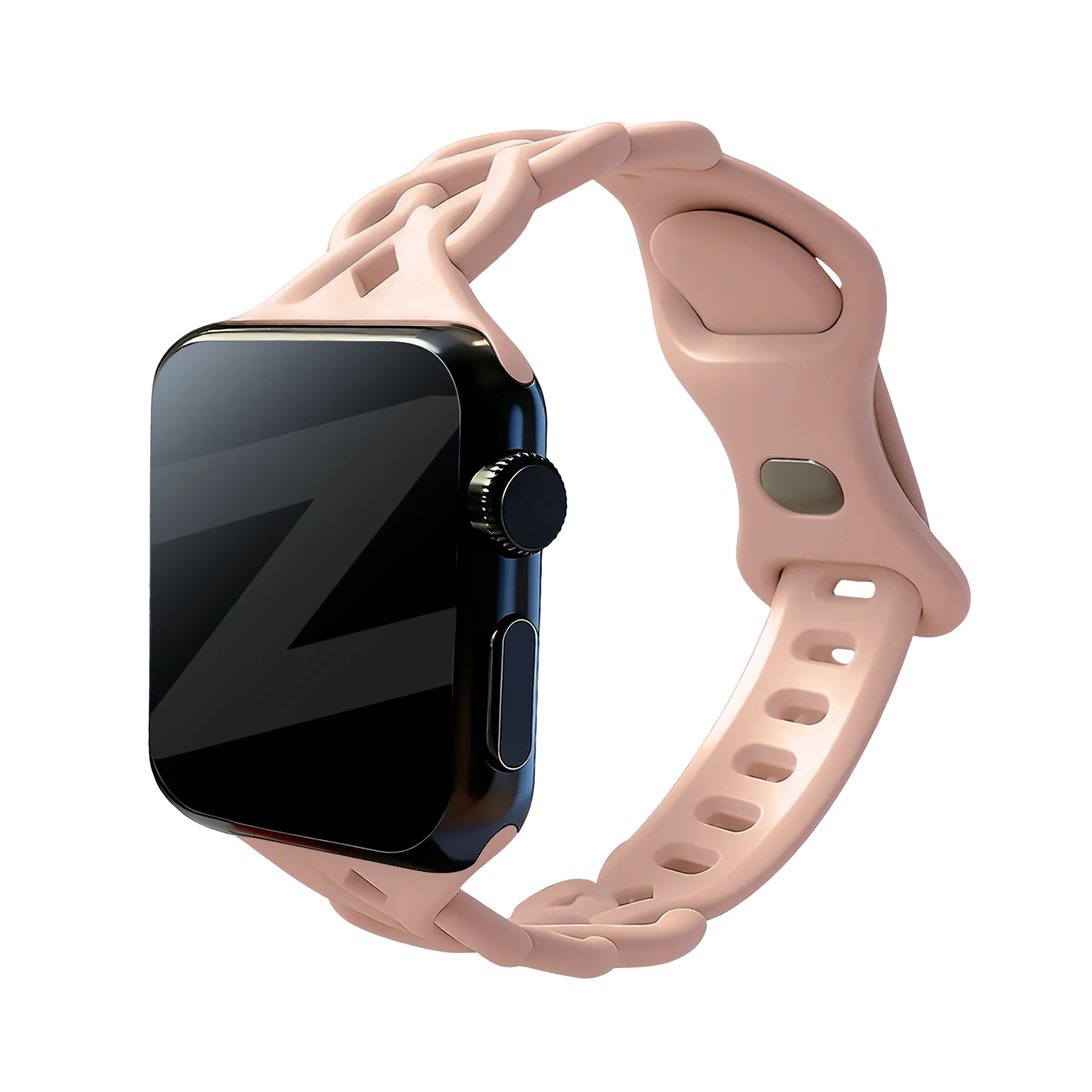 Bandz Apple Watch Silikonarmband 'Braided' (Rosa Sand)