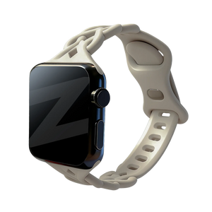 Bandz Apple Watch Silicone Strap 'Braided' (Light Beige)