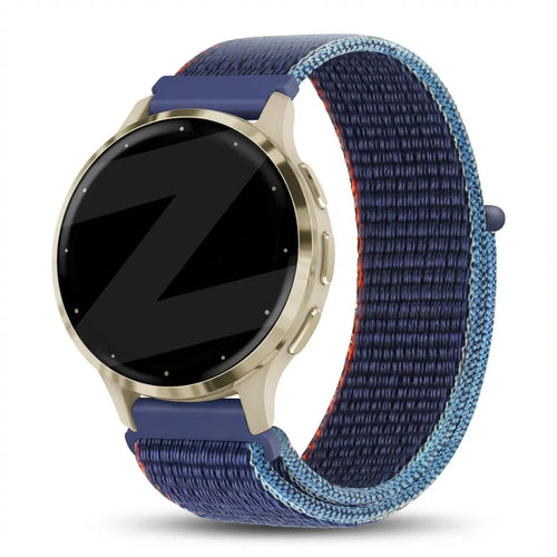 Bandz Garmin Venu 3s Nylon Loop Armband (Dunkel Blau Mix)