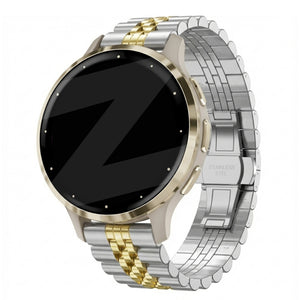 Steel Strap 'Jubilee', silver/gold, on a watch, 3/4 front view