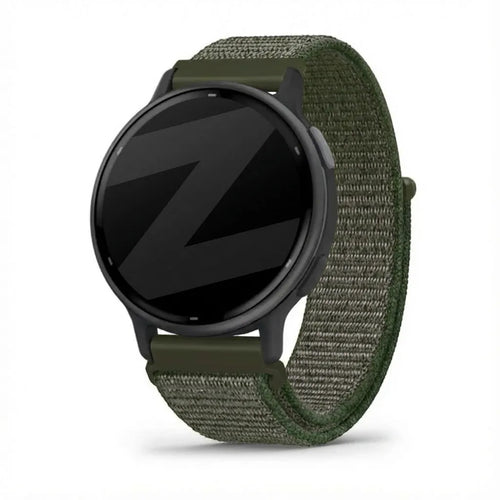 Bandz Garmin Vivoactive 5 Nylon Loop Armband (Olivgrün)