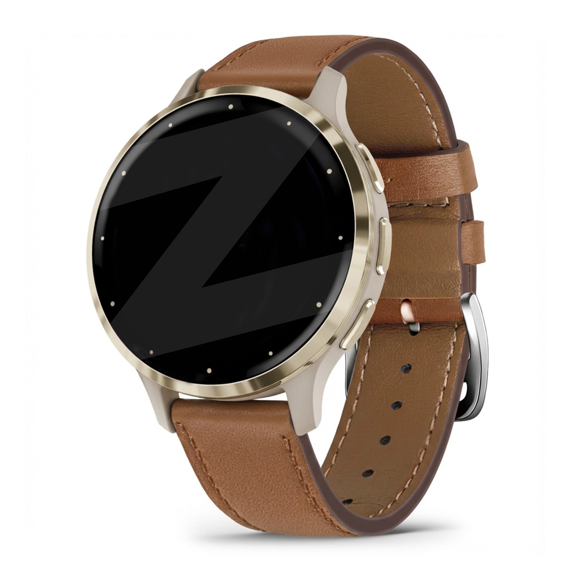 Bandz Garmin Venu 3s Lederarmband 'Deluxe' (Braun)