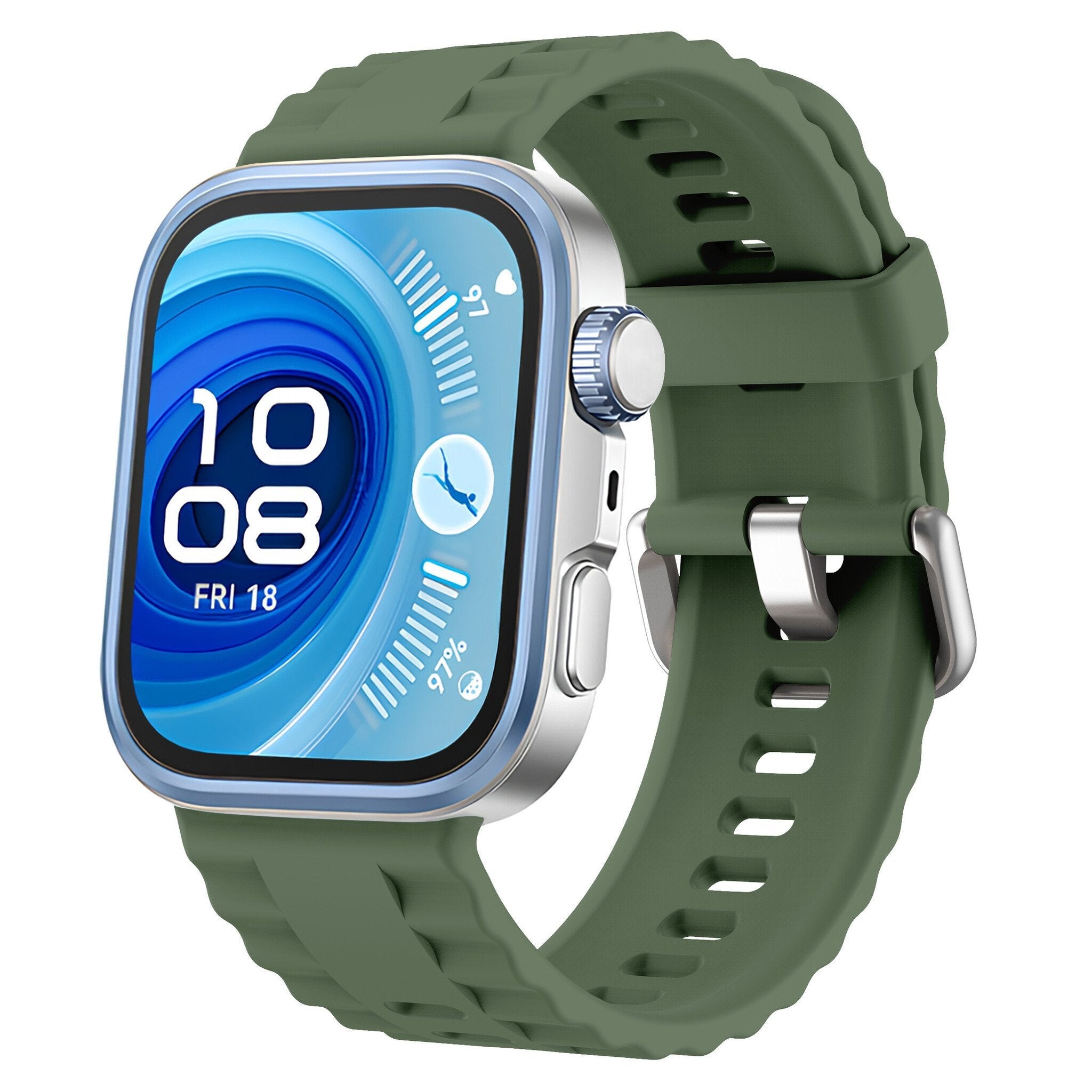 Huawei Watch Fit 4 Klassisches Silikonarmband (Dunkel Grün)