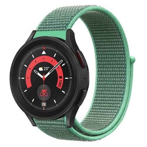 Nylon Strap, mint, on a watch, 3/4 front view