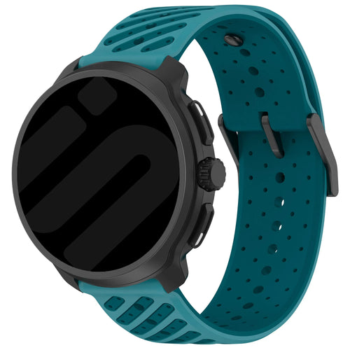 Coros Apex 46mm Gestreiftes Silikonarmband (Blau)