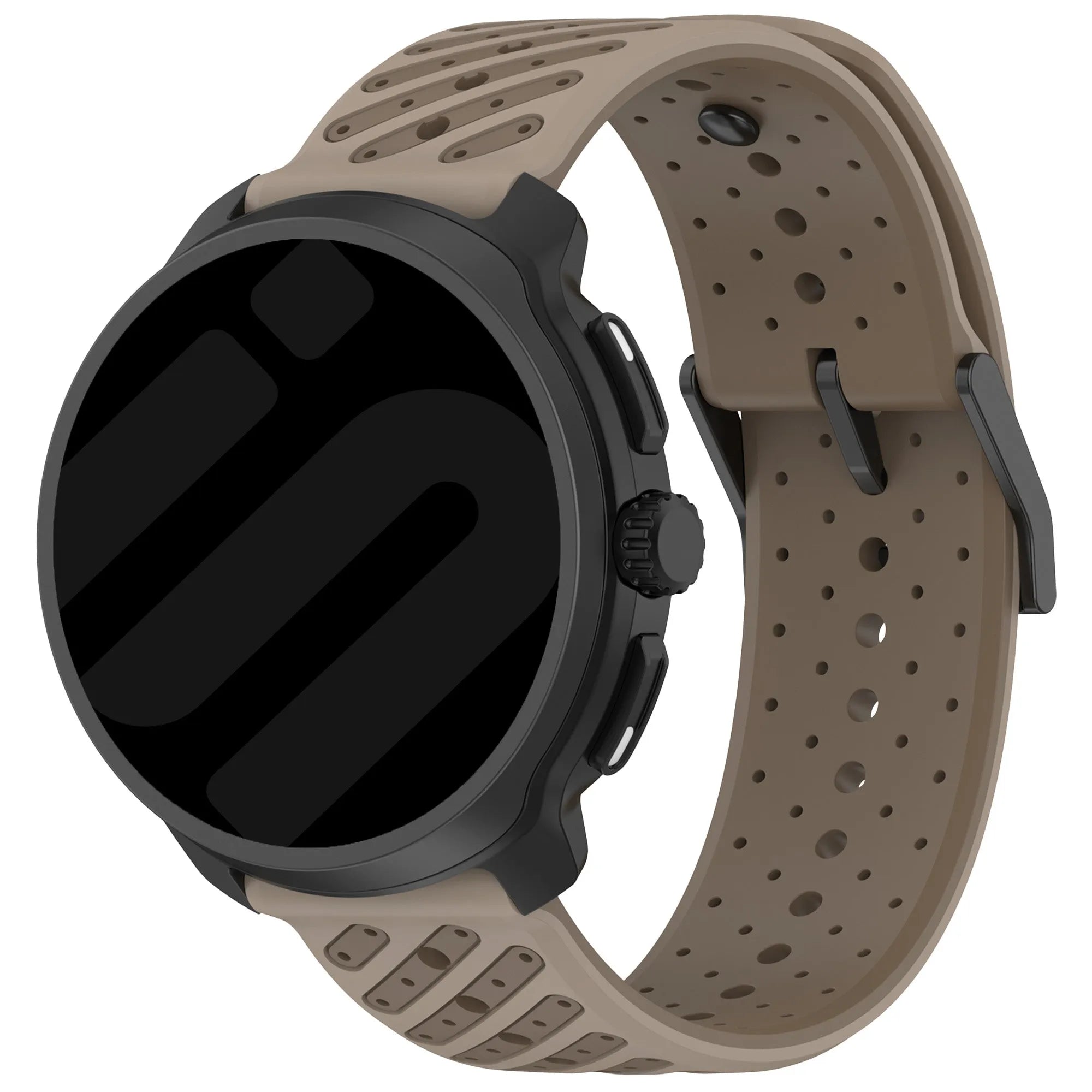 Motorola Moto Watch - 47mm Striped Silicone Strap (Brown)