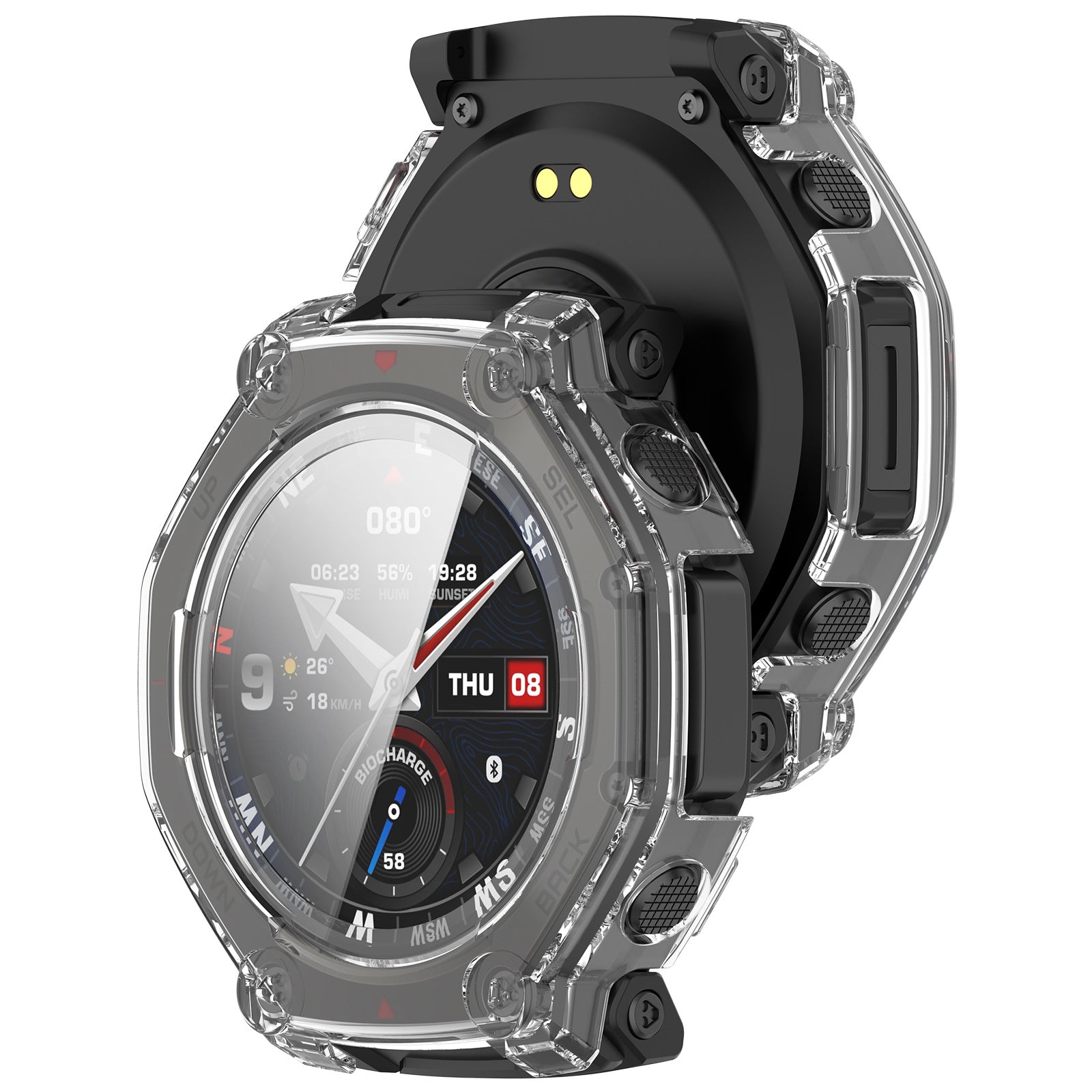 Amazfit T-Rex 3 Pro - 48mm Hard Case mit Glas (Transparent)