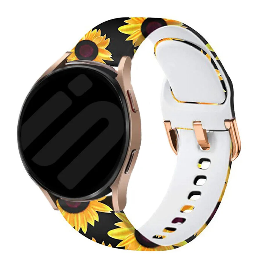 Print Silicone Strap, on a watch, 3/4 front view