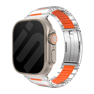 Apple Watch Ultra Stahl-Hybridarmband (Titan/Orange)