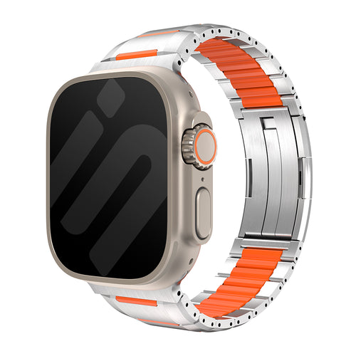 Apple Watch Ultra Stahl-Hybridarmband (Titan/Orange)