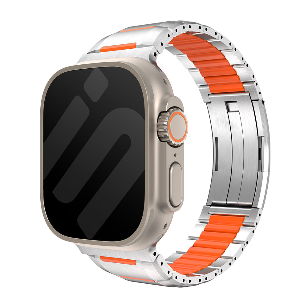 Apple Watch Stahl-Hybridarmband (Titan/Orange)