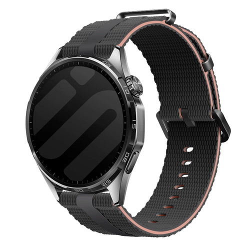 Fossil Gen 5e - 42mm Silikon Active Armband (Schwarz/Hellrosa)