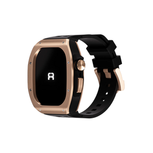 Reqior Apple Watch 45mm Polymer and Metal Hülle mit integriertem Gummi-Armband (Roségold)