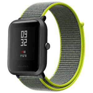 Nylon Strap, fluorescent, on a watch, 3/4 front view
