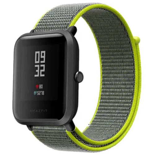 Nylon Strap, fluorescent, on a watch, 3/4 front view