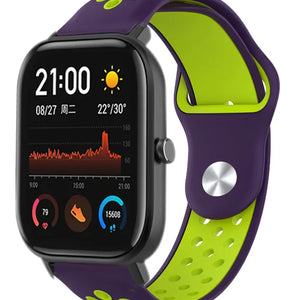 Silicone Sport Strap, on a watch, 3/4 front view