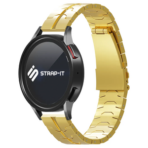 Steel Iron Strap, gold, on a watch, 3/4 front view